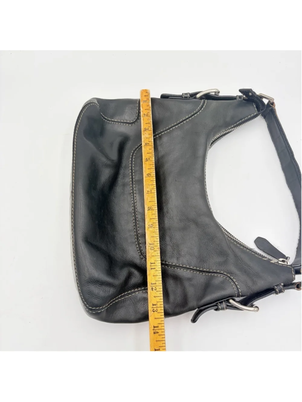 MICHAEL KORS Brookville Large Black Leather Y2K Hobo Shoulder Bag